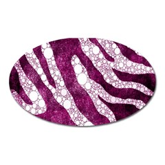 Purple Zebra Print Bling Pattern  Oval Magnet by OCDesignss