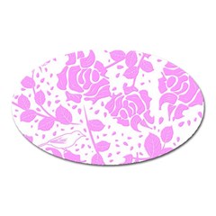 Floral Wallpaper Pink Oval Magnet by ImpressiveMoments