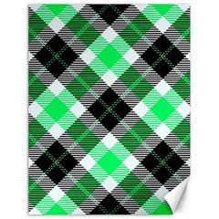 Smart Plaid Green Canvas 18  X 24   by ImpressiveMoments