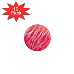 Florescent Pink Zebra Pattern  1  Mini Magnet (10 Pack)  by OCDesignss