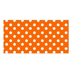 Orange And White Polka Dots Satin Shawl by GardenOfOphir