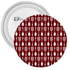 Red And White Kitchen Utensils Pattern 3  Buttons by GardenOfOphir