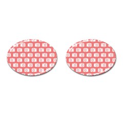 Modern Chic Vector Camera Illustration Pattern Cufflinks (oval) by GardenOfOphir