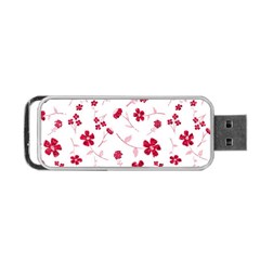 Sweet Shiny Floral Red Portable Usb Flash (one Side) by ImpressiveMoments