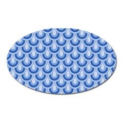 Awesome Retro Pattern Blue Oval Magnet by ImpressiveMoments