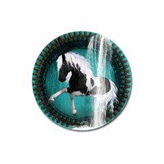 Beautiful Horse With Water Splash  Magnet 3  (round) by FantasyWorld7