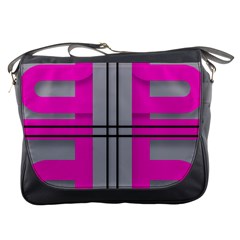 Florescent Pink Grey Abstract  Messenger Bags by OCDesignss