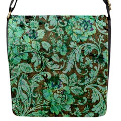 Beautiful Floral Pattern In Green Flap Messenger Bag (s) by FantasyWorld7