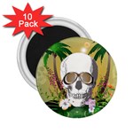 Funny Skull With Sunglasses And Palm 2.25  Magnets (10 pack)  Front