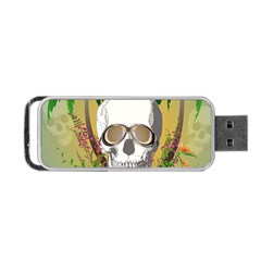 Funny Skull With Sunglasses And Palm Portable Usb Flash (one Side) by FantasyWorld7