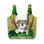 Funny Skull With Sunglasses And Palm Full Print Recycle Bags (M)  Back