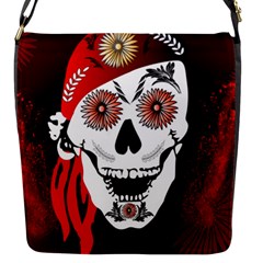 Funny Happy Skull Flap Messenger Bag (s) by FantasyWorld7