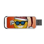 Funny Christmas Smiley With Sunglasses Portable USB Flash (Two Sides) Front