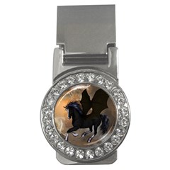 Awesome Dark Unicorn With Clouds Money Clips (cz)  by FantasyWorld7