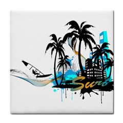 Surfing Tile Coasters by EnjoymentArt