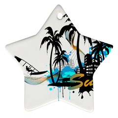 Surfing Ornament (star)  by EnjoymentArt