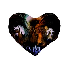 Wonderful Horses In The Universe Standard 16  Premium Heart Shape Cushions by FantasyWorld7