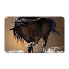 Beautiful Horse With Water Splash Magnet (rectangular) by FantasyWorld7