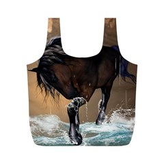 Beautiful Horse With Water Splash Full Print Recycle Bags (m)  by FantasyWorld7