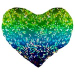 Glitter 4 Large 19  Premium Heart Shape Cushions Front