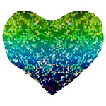 Glitter 4 Large 19  Premium Heart Shape Cushions Back