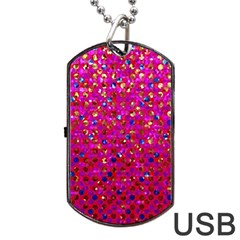 Polka Dot Sparkley Jewels 1 Dog Tag Usb Flash (two Sides)  by MedusArt