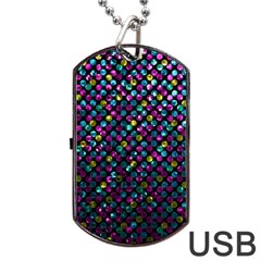 Polka Dot Sparkley Jewels 2 Dog Tag Usb Flash (two Sides)  by MedusArt