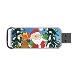 Funny Santa Claus In The Forrest Portable USB Flash (Two Sides) Front