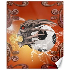 Soccer With Skull And Fire And Water Splash Canvas 8  X 10  by FantasyWorld7