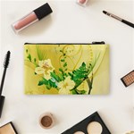 Wonderful Soft Yellow Flowers With Leaves Cosmetic Bag (Small)  Back