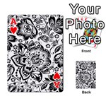 Black Floral Damasks Pattern Baroque Style Playing Cards 54 Designs  Front - HeartA