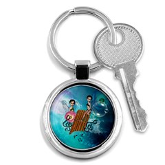 Music, Pan Flute With Fairy Key Chains (round)  by FantasyWorld7