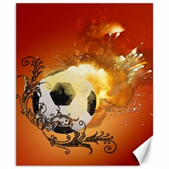 Soccer With Fire And Flame And Floral Elelements Canvas 8  X 10  by FantasyWorld7