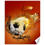 Soccer With Fire And Flame And Floral Elelements Canvas 11  x 14   10.95 x13.48  Canvas - 1