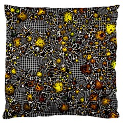 Sci Fi Fantasy Cosmos Yellow Large Flano Cushion Cases (two Sides)  by ImpressiveMoments