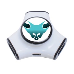 Fox Logo Blue Gradient 3-port Usb Hub by carocollins