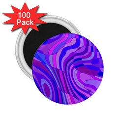 Retro Abstract Blue Pink 2 25  Magnets (100 Pack)  by ImpressiveMoments