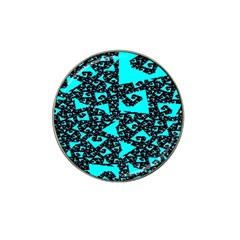 Teal On Black Funky Fractal Hat Clip Ball Marker (10 Pack) by KirstenStar