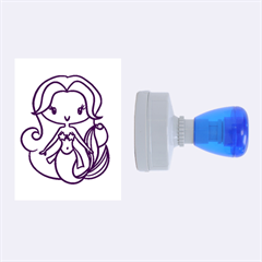 Mermaid No Pants Rubber Stamp (oval) by Ellador