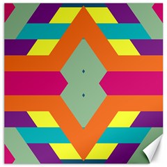 Colorful Rhombus And Stripes Canvas 12  X 12  by LalyLauraFLM