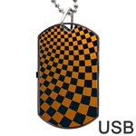 Abstract Square Checkers  Dog Tag USB Flash (Two Sides)  Back