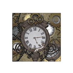 Steampunk, Awesome Clocks With Gears, Can You See The Cute Gescko Satin Bandana Scarf by FantasyWorld7