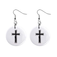 Christian Cross 1  Button Earrings by igorsin