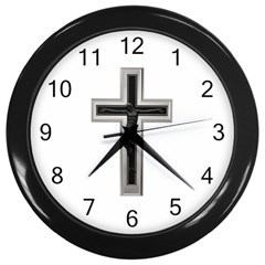 Christian Cross Wall Clock (black) by igorsin