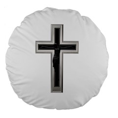 Christian Cross Large 18  Premium Flano Round Cushion  by igorsin