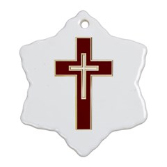 Red Christian Cross Snowflake Ornament (two Sides) by igorsin