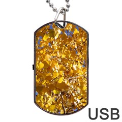 Yellow Leaves Dog Tag Usb Flash (one Side) by trendistuff