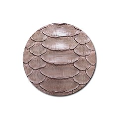 Scaly Leather Rubber Coaster (round)  by trendistuff