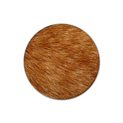 Light Brown Fur Rubber Coaster (round)  by trendistuff