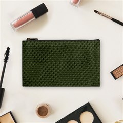 Green Reptile Skin Cosmetic Bag (small)  by trendistuff